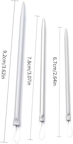 3Pcs Silver Nylon Wire Rope Threader Needle Big Eye Knitting Needle Weave for Sewing and Fabric Art Craft Accessory Yarn Needle Large Eye,Needle Threaders,Fit to Different Settings,Needlepoint