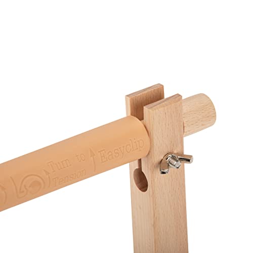 Tahanson Scroll Embroidery Frame - Beech Wood Holder for Quilting, Needlework, Embroidery, Sewing and Crafts - Complete with Cross-Stitch Needle Case