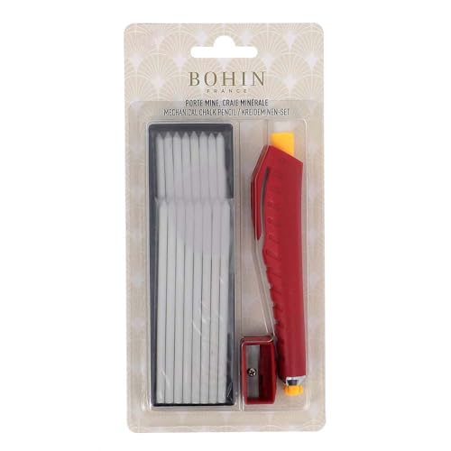BOHIN Chalk Pencil with Refill, White Marking Tool for Sewing & Tailoring