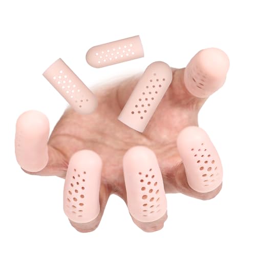 12 Pcs Gel Finger Cots with Air Holes, Breathable Silicone Finger Protector