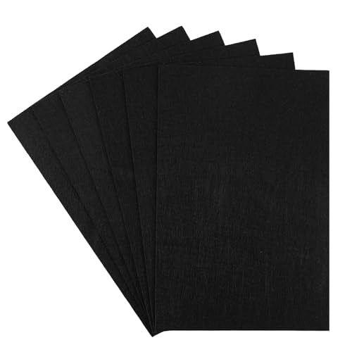 HaoFeiJH Black Felt Squares - 6PCS Felt Sheets - 8x12 A4 Stiff, 1 Color, 2mm Thick, Ideal for Sewing & Crafts - color: 2mm Black