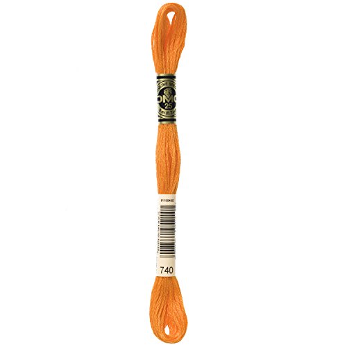 DMC 117-740 Six Strand Embroidery Cotton Floss, Tangerine, 8.7-Yard - color: Tangerine, size: 8.7-Yard