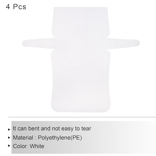 MECCANIXITY 4Pcs Plastic Mesh Canvas Sheet 6 Count 41.5 cm/ 16.3" for Crochet Bag Making Crossbody Bag Blank Canvas for Embroidery Needlepoint, Bag, Knit Crochet Mesh, White - color: White, size: 41.5cm