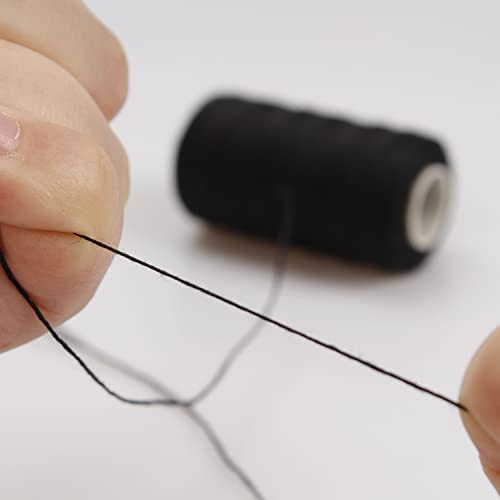 Ryalan Weaving Needle Combo Deal Black Thread with 10pcs Needle for Making Wig Sewing Hair Weft Hair Weave Extension, Big Medium and Small C J Shape Curved Needle I Needle (3 Thread Black + 10 Needle) - color: Black
