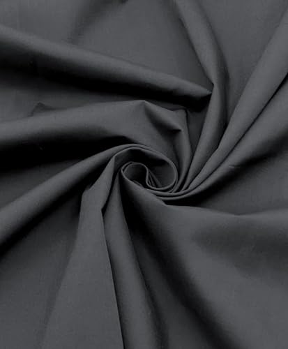 EOVEA - Cotton Polyester Fabric by The Yard – 60" Wide Broadcloth Fabric, Soft, Lightweight & Breathable Material for Lining, Curtains, Bedding, Skirts, Sewing Projects (Black, 1 Yard) - color: Black, size: 1 Yard