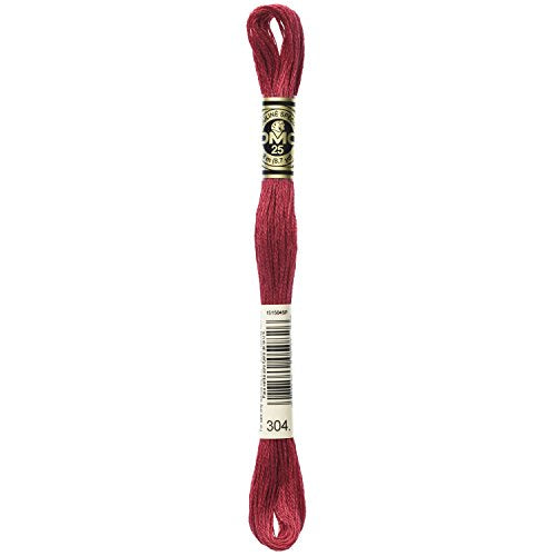 DMC 117-304 Six Strand Embroidery Cotton Floss, Medium Christmas Red, 8.7-Yard