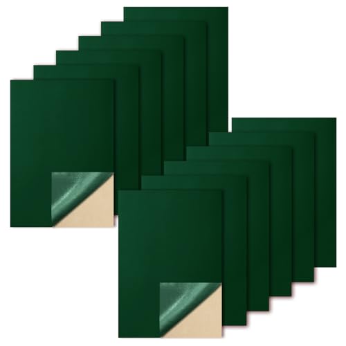 Biaungdo Self Adhesive Felt Sheets, Dark Green, 8 x 12 Inch, 12 Pcs - color: Green