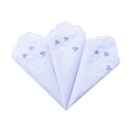 MileyMarla Ladies Embroidery Cotton White Handkerchiefs Lace Wedding Hankies - color: Heart-3pcs