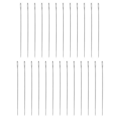 HARFINGTON 25pcs Sewing Needles 0.4mm Diameter 32mm (1.26") Long Ultra-Thin Stainless Steel Hand Embroidery Bead Needles for Jewelry Making DIY Crafts - size: 0.4mm Dia + 32mm Length