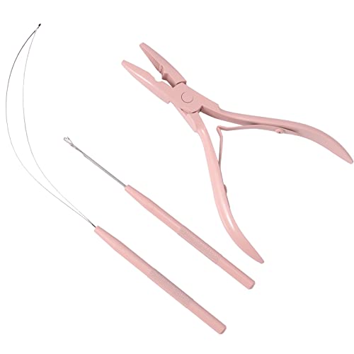 NEWISHTOOL Micro Links Hair Extensions Kit, Hair Extension Pliers for Beads - color: Pink