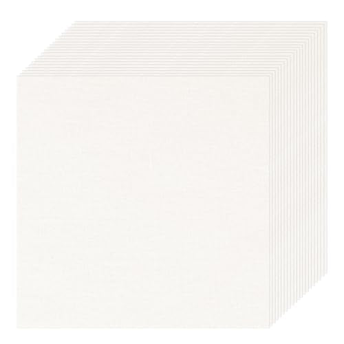 20 PCS Cotton Embroidery Fabric 12 x 12 Inch Natural Color - color: Natural Color, size: 12 x 12 Inch
