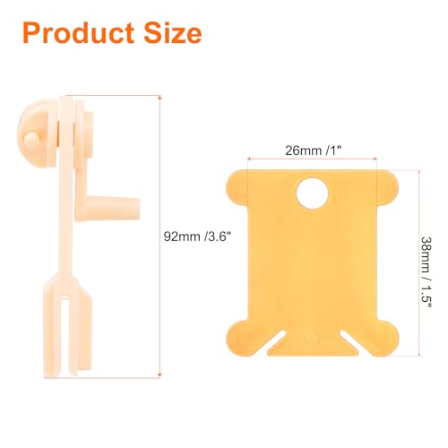 HARFINGTON 100pcs Embroidery Floss Bobbins with Bobbin Winder, Plastic Cross Stitch Thread Organizer Holder Cards Sewing Thread Sorting Tool Storage for Craft DIY Sewing, Orange - color: Orange
