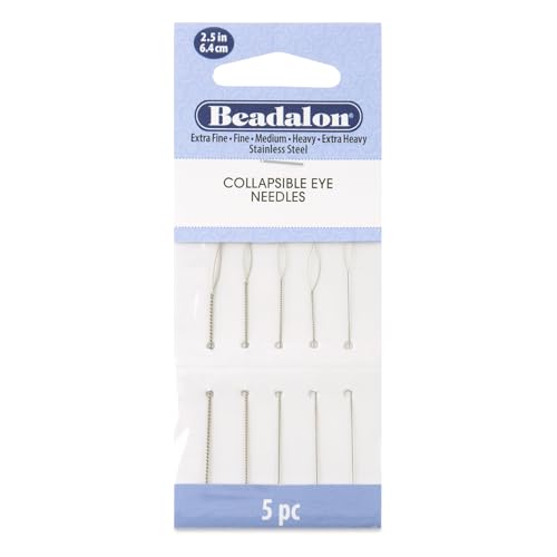 Beadalon Collapsible Eye Beading Needles - 2.5 Inches, Variety 5 pk, 5 pc - style: 2.5 inches