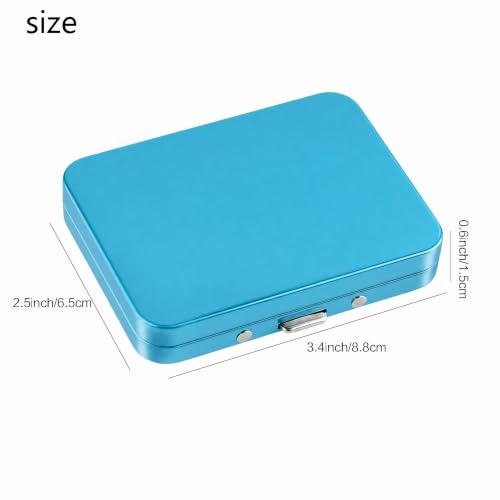 2Pcs Magnetic Needle Holder Case, Built-in Magnet Storage Box for Sewing Craft Knitting Embroidery Organizers, Secures Needles Pins Needlepoint Scissors Under 3.2inch/8.1cm(Blue) - color: Blue