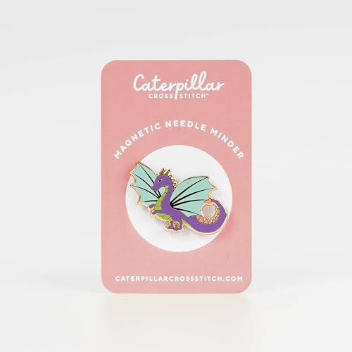 Dragon Magnetic Needle Minder from Caterpillar Cross Stitch - for Cross Stitch, Sewing, Embroidery and Needlework Accessories, Enamel