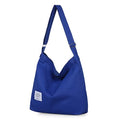 Covelin Women's Retro Large Size Canvas Shoulder Bag Hobo Crossbody Handbag Casual Tote - color: Royal Blue