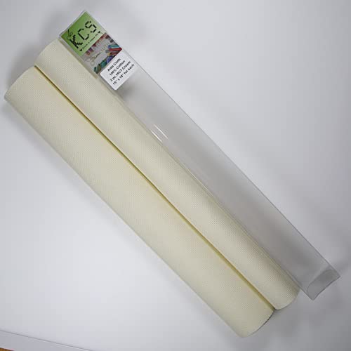 KCS 2 pc of 15" x 18" Counted Cross Stitch Cotton Aida Cloth Needlework Fabric (Cream, 16CT) - color: Cream, size: 16CT