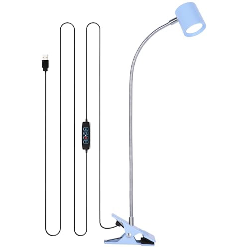 Dott Arts Desk Lamp,USB Clip On Light with 3 Color Modes,LED Reading Lamp - color: Blue