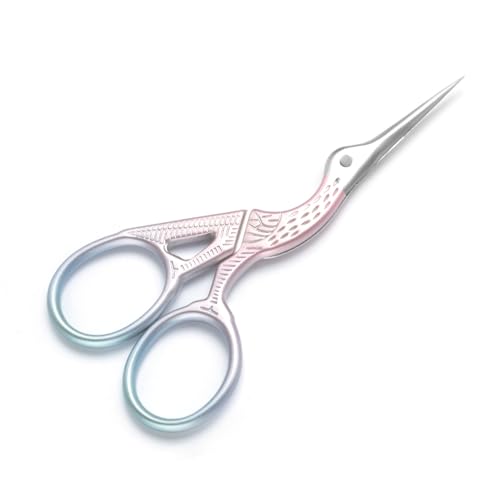 3.6" Sewing Embroidery Scissors with Artificial Leather Cover(Pink) - color: Pink