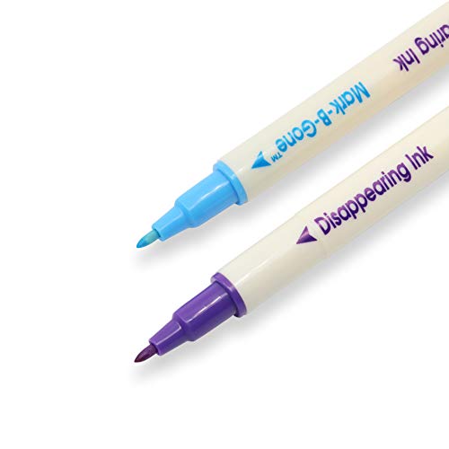 Dritz Dual Purpose Disappearing Ink & Mark-B-Gone, Marking Pen, Blue and Purple, 8.75 x 2.88 x 0.5 - size: 1 Count (Pack of 1)