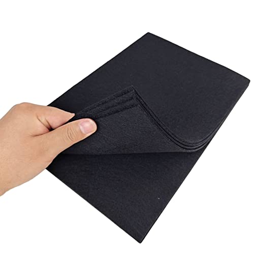 Jtnohx Stiff Felt, 2mm Thick Felt Sheets for Crafts, 8"x12" Hard Felt Fabric Squares 8Pcs for DIY Projects (Black) - color: Black