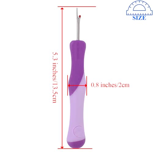 HAHIYO 5.3Inches 1PCs Purple Rubber Seam Ripper Ergonomic Grip Thread Stitch Remover Tool Sewing Stitch Cutter Thread Ripper Unpicker Sewing Accessory&Supply for Crafting Notions Quilting Sewing Hem