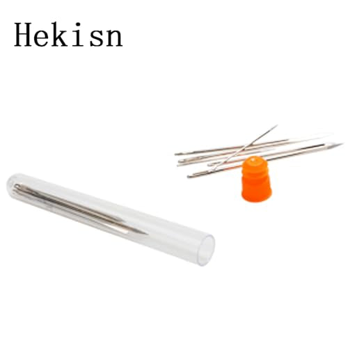 Hekisn Professional Large-Eye Triangle Leather Needles with Threaders for Hand Sewing Repair Stitching Projects (1.83 * 70/1.6 * 58/1.25 * 52/1.02 * 48mm) - size: 1.83*70/1.6*58/1.25*52/1.02*48mm