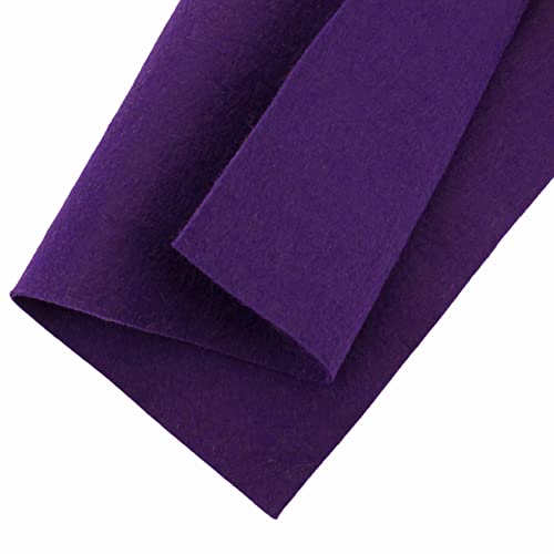 HBC Merino Wool Blend Felt Crafting Sheet (8 5/8" x 11 5/8") - Dark Purple - color: Dark Purple