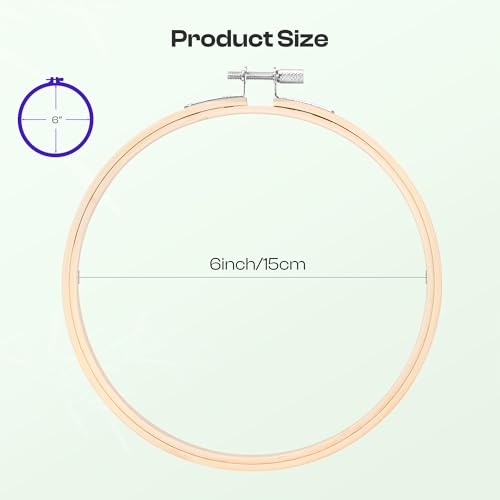 Caydo 3 Pieces Embroidery Hoop with Metal Screw Tool, 6 Inch - style: 6 INCH
