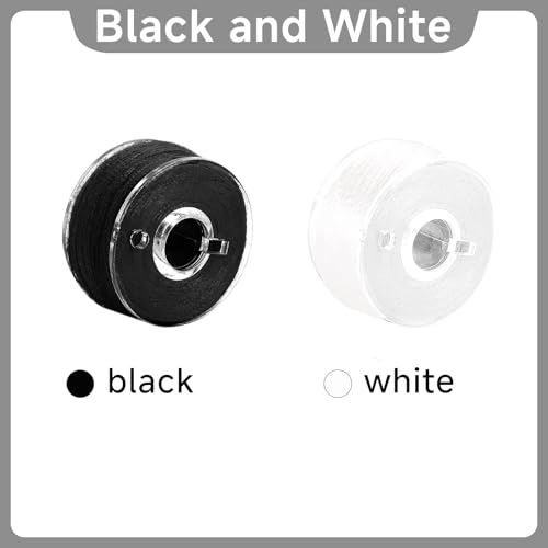 48 Pcs Bobbins Sewing Threads Pre-Wound Bobbins Embroidery Thread (White) - color: White