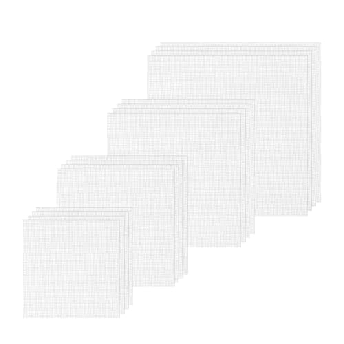 16 PCS Linen Embroidery Fabric Bright White Cloth Fabric Squares - color: Bright White 16 Pcs