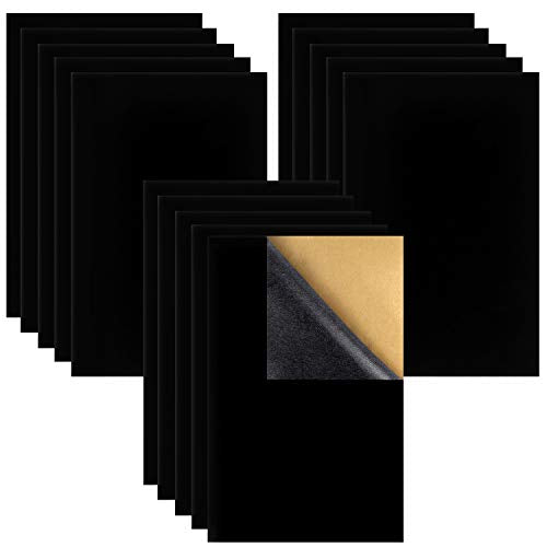 15PCS Stick Black Felt, Self Adhesive Felt, DIY A4 Size（8.3" x 11.8"） - size: 8.3 inches x 11.8 inches