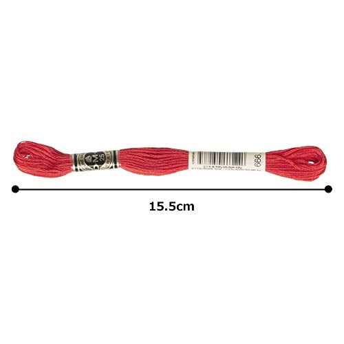 DMC 6-Strand Embroidery Cotton Floss, Bright Christmas Red - style: #666 Red