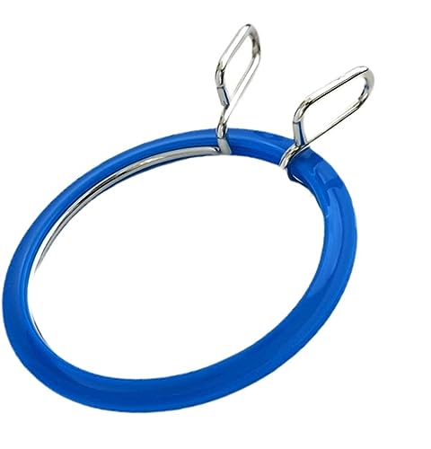 Nurge Metal Embroidery Hoops - Premium Spring Tension Embroidery Hoop for Cross Stitch - Durable Ring with Quick Release Safety Clip - Ideal for Crafters,Beginners & Professionals - Blue - Small - color: Blue, size: Small