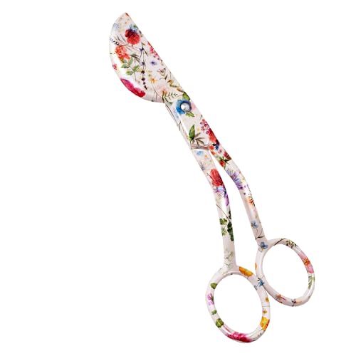 Duckbill Scissors for Applique & Embroidery - Double Curved, 6", Floral - color: Floral