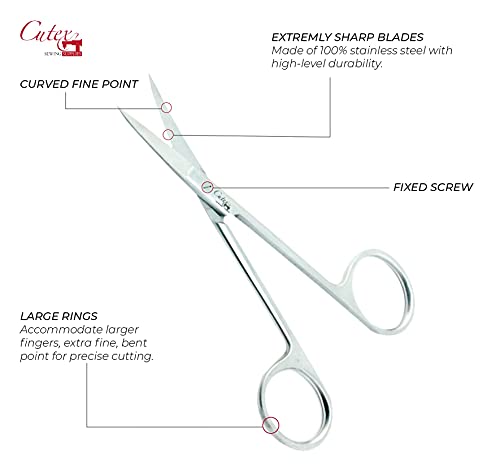 Cutex 4-1/2" Curved Fine Point Embroidery Scissors/Thread Trimmers - color: Curved Fine Point