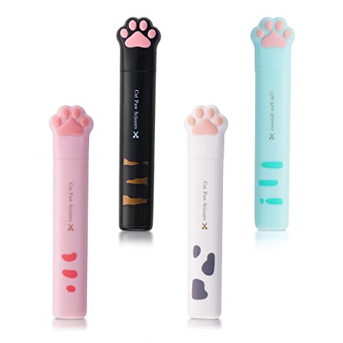 4 Pcs Cute Scissors, Cat Paw Mini Scissors, Fun Scissors