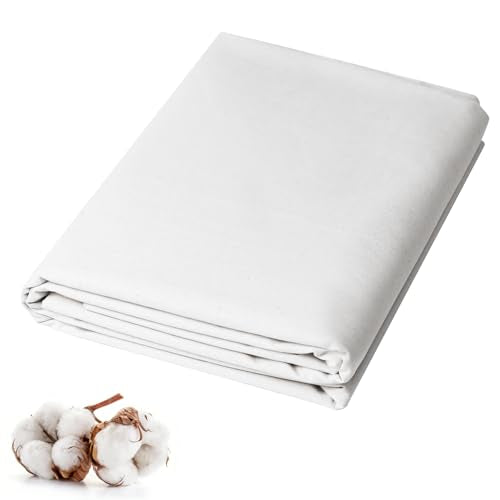 100% Cotton Muslin Fabric, 60 Inch Unbleached Muslin Linen Fabric by The Yard for Sewing Embroidery, Garments, Crafts Material-Natural (Bleached, 2 Yard) - color: Bleached, size: 2 Yard