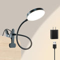 Desk Lamp, 8W 66 LED Reading Light for Bed,Eye Caring Metal Clip Lamp Black - color: Black