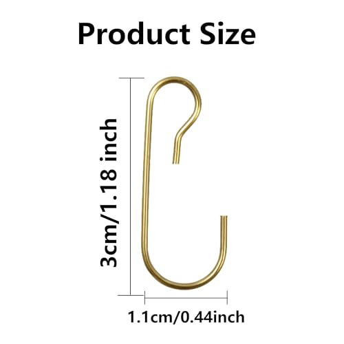 120PCS 1.18Inch Christmas Ornament Metal Hooks, Golden Bendable Hanging Hook for Christmas Tree Decoration, Party, Festival Activity, Holiday - style: Golden-Conventional style