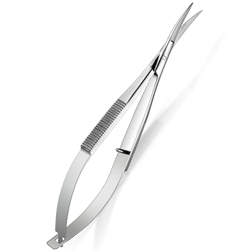 Hicarer 1 Pcs 4.7" Curved Eyebrow Embroidery Sewing Scissors, Silver - color: Silver