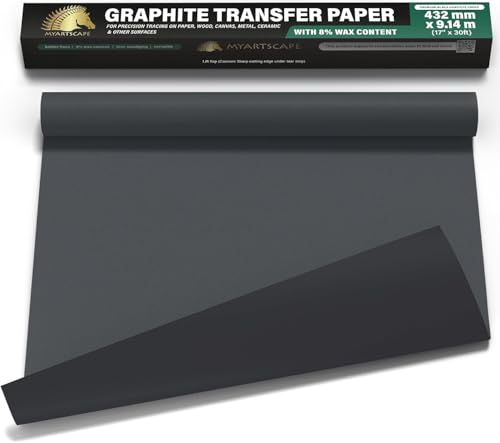 MyArtscape Graphite Transfer Paper Roll 17" x 30ft Black Waxed - size: 17" x 30ft