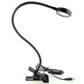 QUANS 3 Color Dimmable LED Clip On Light Black Gooseneck Desk Reading Lamp - color: Black (3 Color) Dimmable