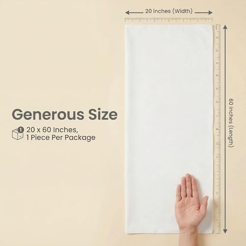 iNee 100% Cotton Fabric for Embroidery, 20 by 60-Inch, Cream - color: Cream
