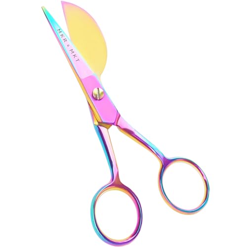 Applique Embroidery Scissors Set - Duckbill & Needlepoint, 4.5", Rainbow - color: Rainbow