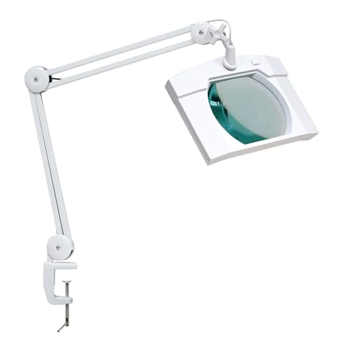 LED Magnifying Lamp with Clamp, 14W 1200LM, 2.25X, White - color: White