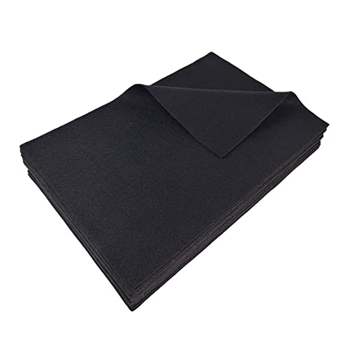Jtnohx Color Felt Fabric Soft Felt Sheets for Crafts Black 20Pcs 8"x12" - color: Black