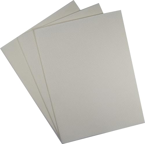 KCS 3 pc of 12" x 18"(30cmx45cm) Counted Cotton Aida Cloth Cross Stitch Fabric (Cream,16CT) - color: Cream, size: 16CT