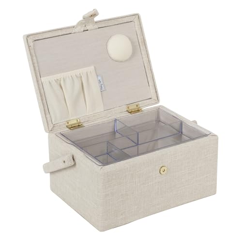Hobby Gift Medium Sewing Box Organiser - color: Embroidered Eucalyptus