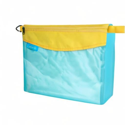 pack all Water-Resistant Zipper Pouch, Mesh Zipper Bag, 14.17"x10.23" - color: Blue, size: Large
